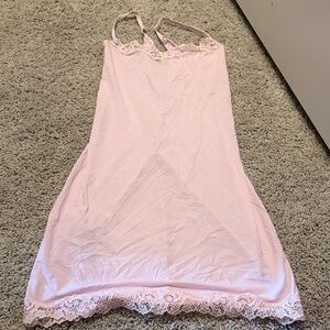 SKIMS Pink Lace Trim Nightgown